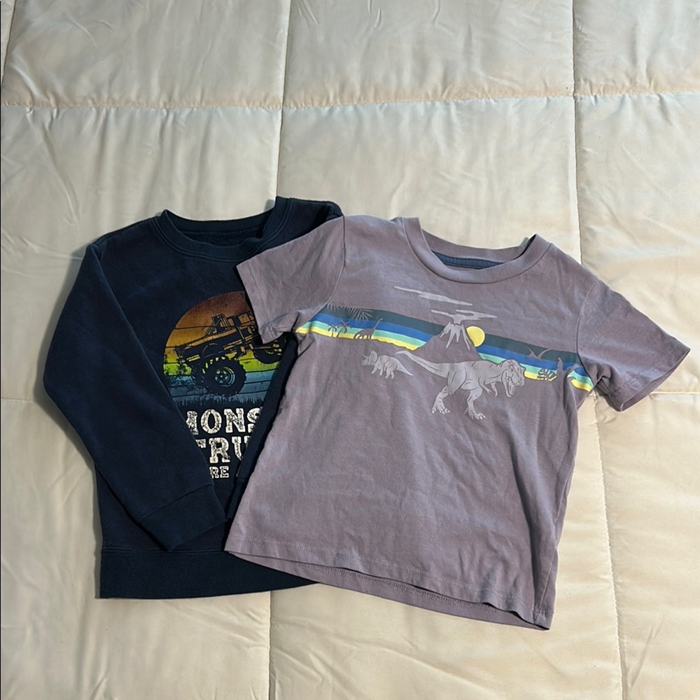Boys Tops Sweatshirt and Short Sleeve Tee Size 3t